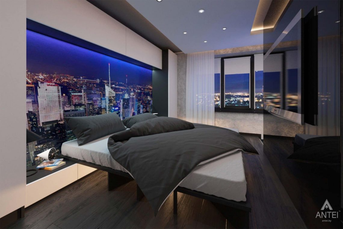 Дизайн интерьера квартиры-студии в Гомеле, ул. Кожара, 59а - спальня фото №1